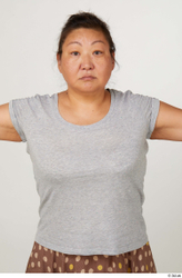 Upper Body Woman Asian Casual Chubby Street photo references